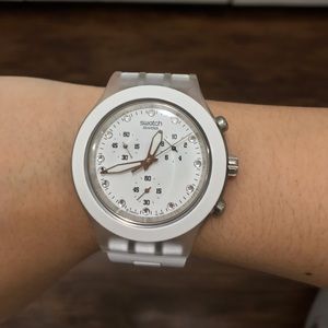 White Swatch Swss Watch
